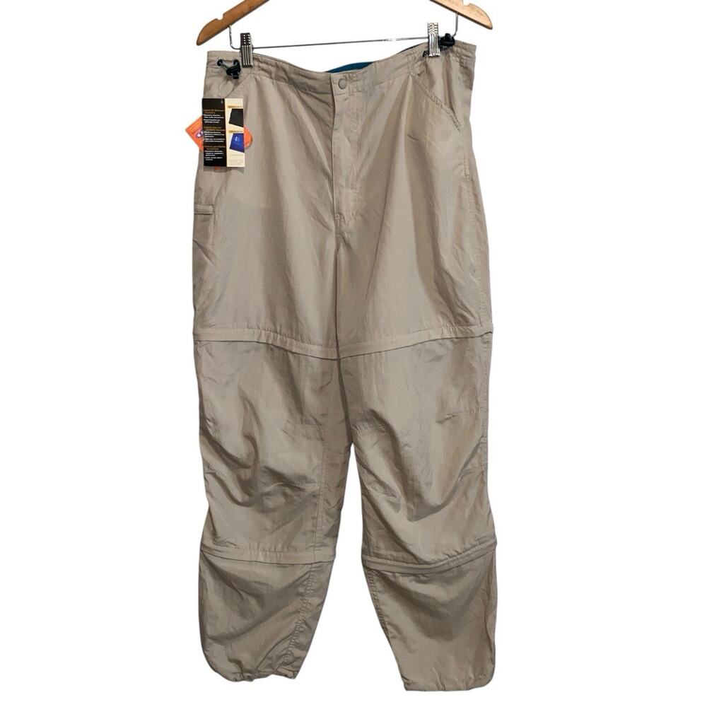 L.L.Bean Women’s Size 14 Trail Model Convertible Hiking Pants Zip Off Khaki NWT